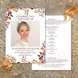 Rustic Fall Memorial - Funeral Order of Service Program
