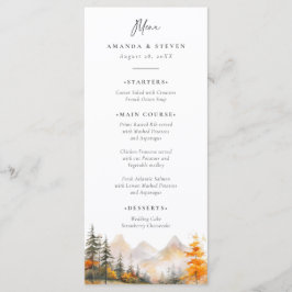 Rustic Fall Mountain Pine Forest Wedding Meny