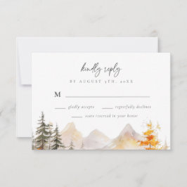 Rustic Fall Mountain Pine Forest Wedding OSA Kort