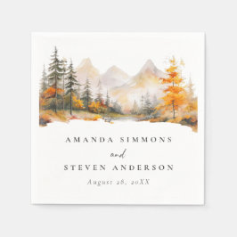 Rustic Fall Mountain Pine Forest Wedding Pappersservett