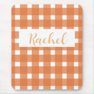 Rustic Fall Orange White Gingham Musmatta