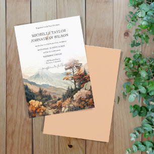 Rustic Fall Outdoor Mountain Destination Wedding Inbjudningar