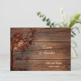 Rustic Fall Photo Bröllop - tackkort Tack Kort