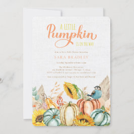 Rustic Fall Pumpkin Baby Shower A Little Pumpkin Inbjudningar