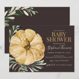 Rustic Fall Pumpkin Baby Shower Inbjudningar