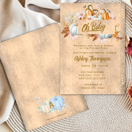 Rustic Fall Pumpkin Baby Shower Inbjudningar