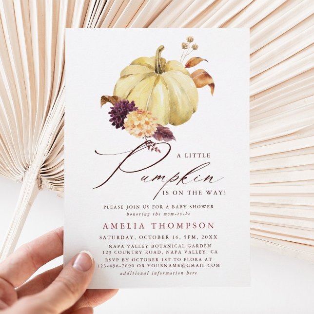 Rustic Fall Pumpkin Baby Shower Inbjudningar (Skapare uppladdad)