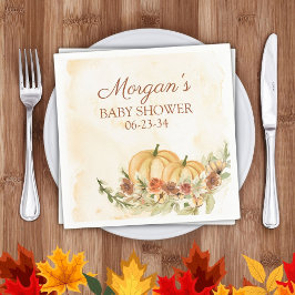 Rustic Fall Pumpkin Baby Shower Pappersservett