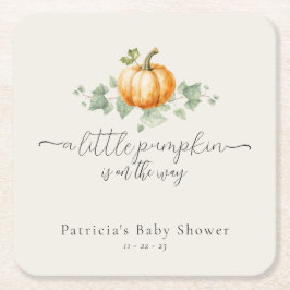 Rustic Fall Pumpkin Baby Shower Square Underlägg