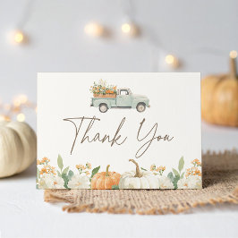 Rustic Fall Pumpkin Baby Shower Tack Kort