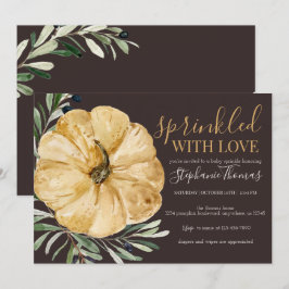 Rustic Fall Pumpkin Baby Sprinkle Shower Inbjudningar