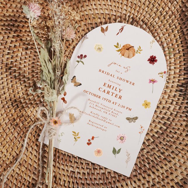 Rustic Fall Pumpkin Bridal Shower Arch Inbjudningar (Skapare uppladdad)