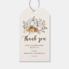Rustic Fall Pumpkin Bröllop Tack Presentetikett