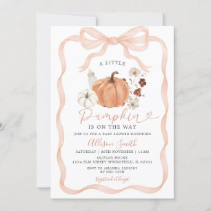 Rustic Fall Pumpkin Coquette Blommigt Baby Shower Inbjudningar