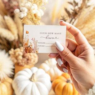 Rustic Fall Pumpkin Hur många Kisses Möhippa-spel Tilläggskort