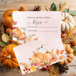 Rustic Fall Pumpkin Hur många Kisses Möhippa-spel Tilläggskort