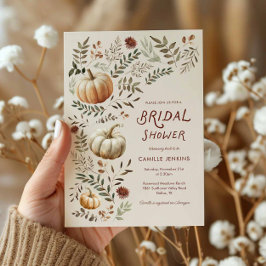 Rustic Fall Pumpkin Inbjudningskort för möhippan