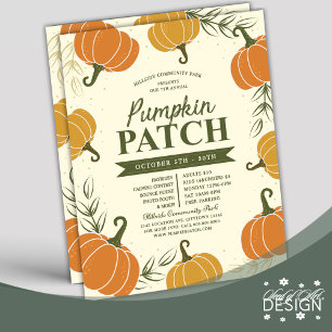 Rustic Fall Pumpkin Patch Löv Season Flyer