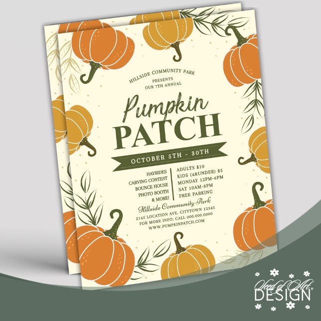 Rustic Fall Pumpkin Patch Löv Season Flyer (Skapare uppladdad)