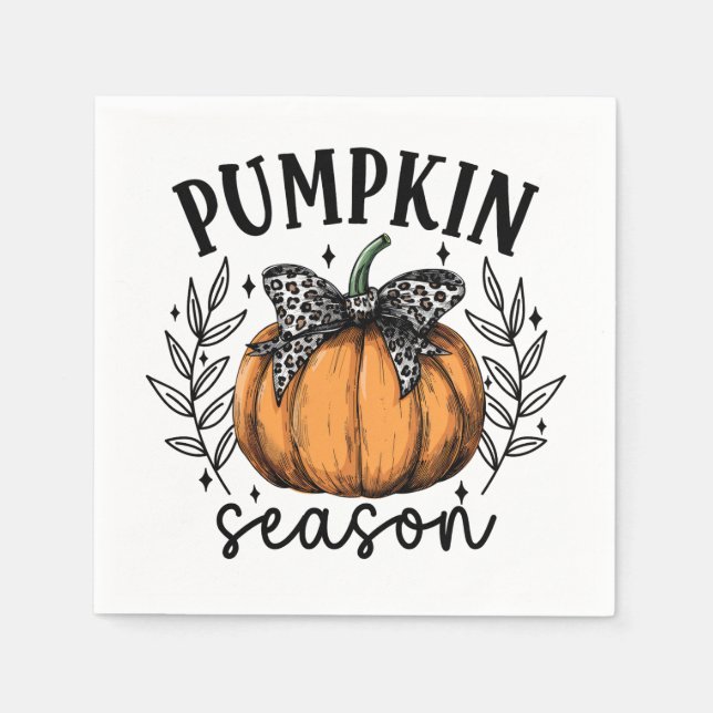 Rustic Fall Pumpkin Season Party Pappersservett (Framsidan)