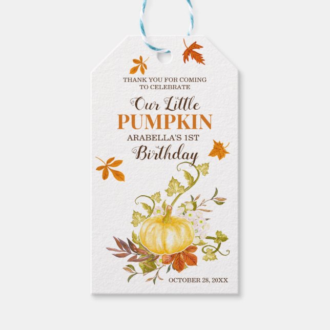 Rustic Fall Pumpkin | TACK Presentetikett (Framsidan)