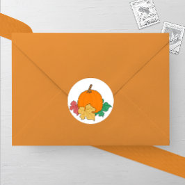 Rustic Fall Pumpkin Wedding Favor Sticker Runt Klistermärke