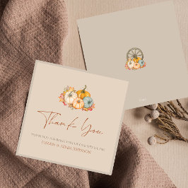 Rustic Fall Pumpkins Bröllop tackkort