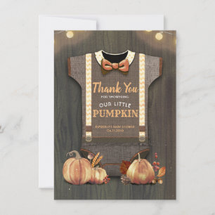 Rustic Fall Pumpkins Cute Tack för babyskor Kort
