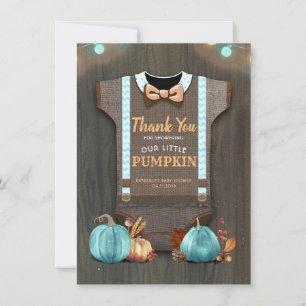 Rustic Fall Pumpkins Cute Tack för babyskor Kort