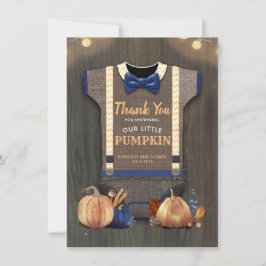 Rustic Fall Pumpkins Cute Tack för babyskor Kort