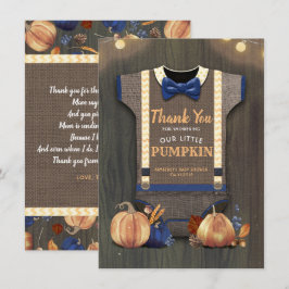Rustic Fall Pumpkins Cute Tack för babyskor Kort