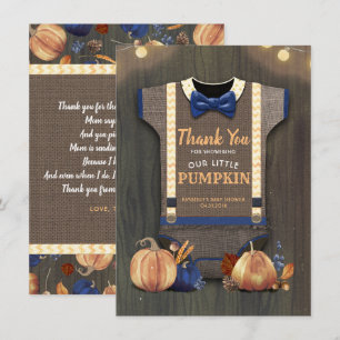 Rustic Fall Pumpkins Cute Tack för babyskor Kort