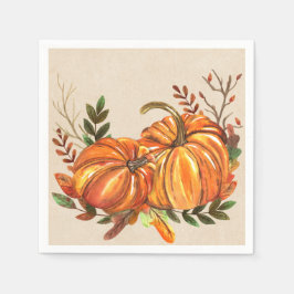 Rustic Fall Pumpkins Pappersservett