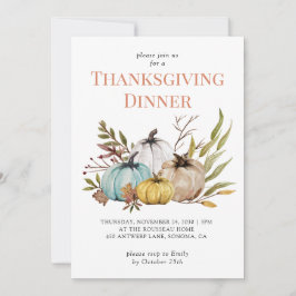 Rustic Fall Pumpkins-Thanksgivingens inbjudan