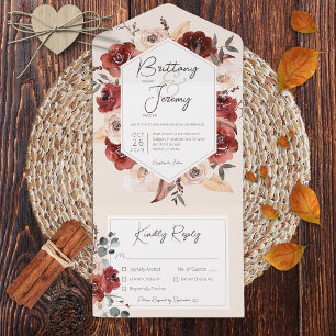 Rustic Fall Rust Blommigt på Cream Dinner