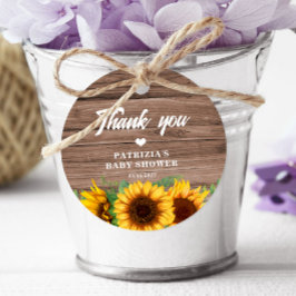Rustic Fall Solros | Babyskor Gåvor Etiketter