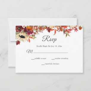 Rustic Fall Solros Blommigt Pumpkin Bröllop OSA Kort