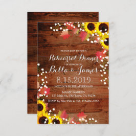 Rustic Fall Solros Rehearsal Dinner Inbjudan