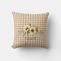 Rustic Fall SunblommBrown Gingham Personlig