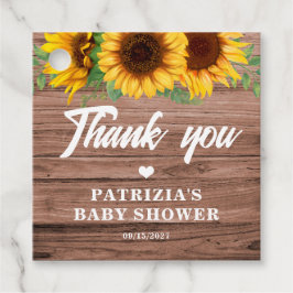 Rustic Fall Sunflower | Baby Shower Gåvor Etiketter