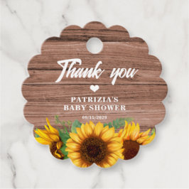 Rustic Fall Sunflower | Baby Shower Gåvor Etiketter