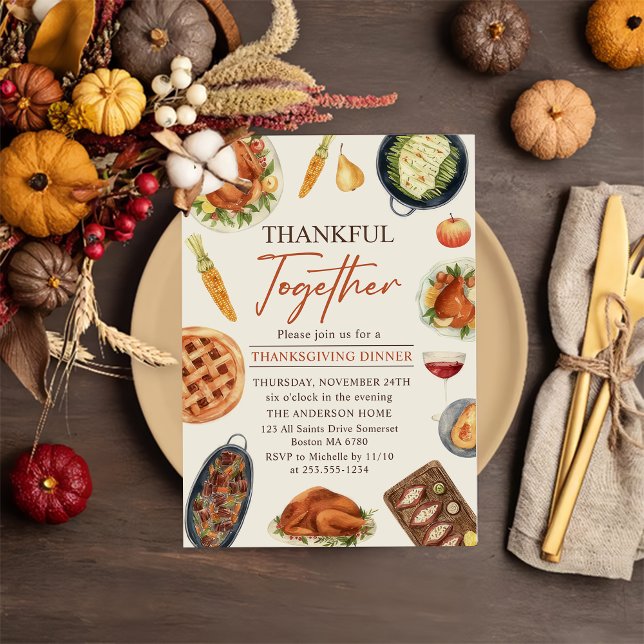 Rustic Fall Thanksgiving Turkiet Middagsinbjudan Inbjudningar (Skapare uppladdad)