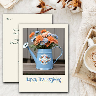 Rustic Fall Vibes Blommigt Thanksgiving Hälsning Julkort