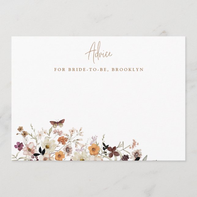 Rustic Fall Vild Flowers Möhippa Rådkort (Framsida)