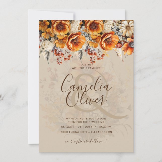 Rustic Fall Wedding-inbjudningar Inbjudningar (Framsida)
