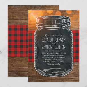 Rustic Fall Wedding Land Mason Burk Inbjudningar