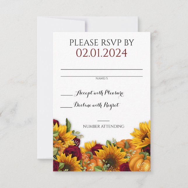 Rustic Fall Wedding OSA kort (Framsida)