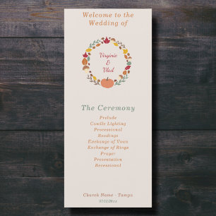Rustic & Fall Wedding Program