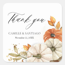 Rustic Fall Wedding Tack Stickers Fyrkantigt Klistermärke