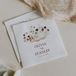 Rustic Fall WildblommPumpkin Bröllop Pappersservett